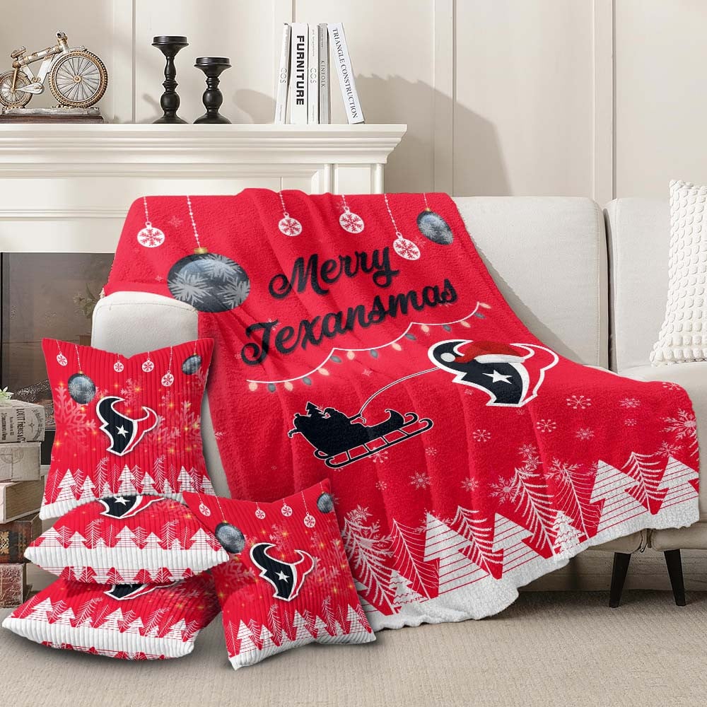 🏈 Football Team Christmas Blanket & Pillowcase Set – Cozy Up with Team Spirit! 🎄
