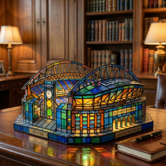 Lumen Field Stained Glass Lamp