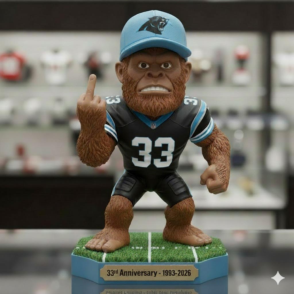 Carolina Panthers 1993β2026 Anniversary Edition Funny Bigfoot Figurine