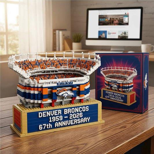 Denver Broncos 67th Anniversary Stadium Building Block Gift Set (1959–2026)
