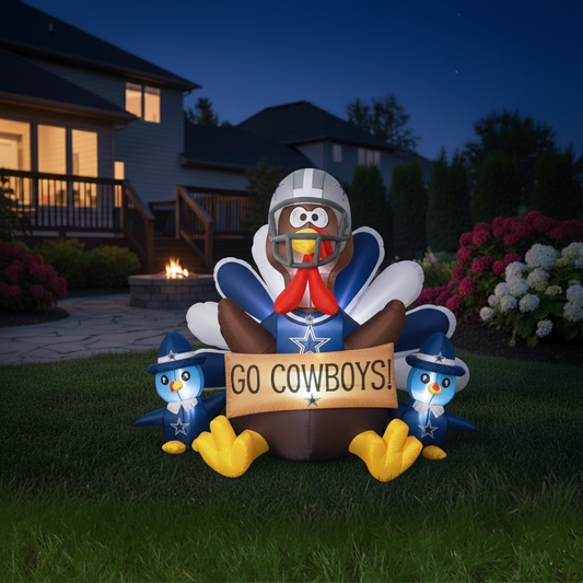🦃 Football Team Inflatable Thanksgiving Turkey Decoration