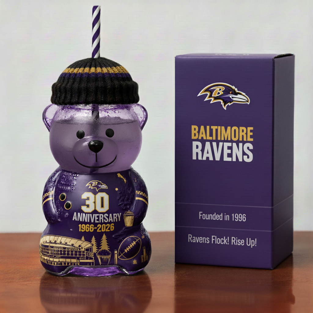 Baltimore Ravens 30th Anniversary Collectible Bear Tumbler (1966–2026)