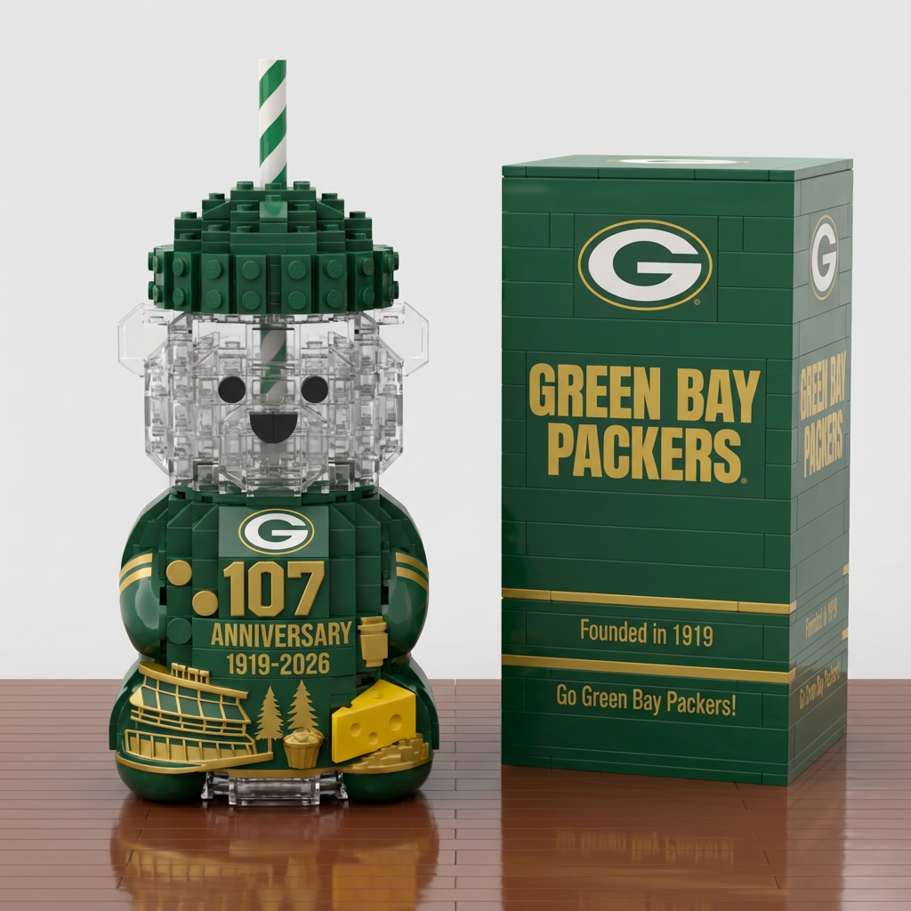 Green Bay Packers 107th Anniversary 3D Brick Bear Collectible