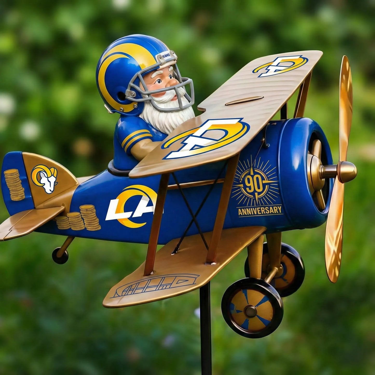 Los Angeles Rams 90th Anniversary Commemorative Garden Windmill