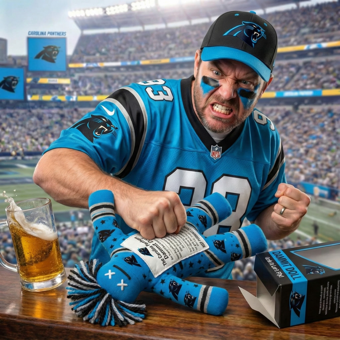 Carolina Panthers Fly Dammit Doll