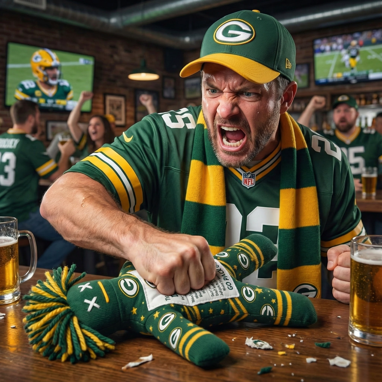 Green Bay Packers Fly Dammit Doll