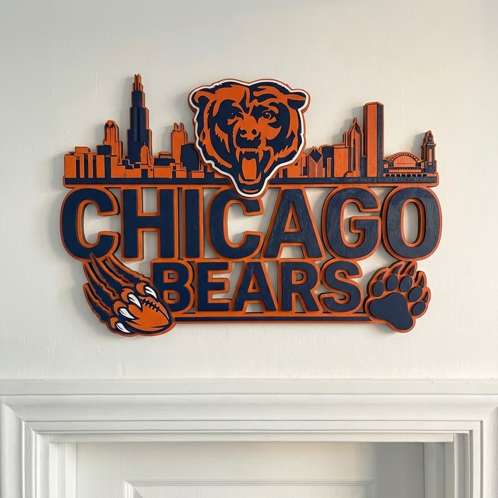 Chicago Bears Wooden Art Signage