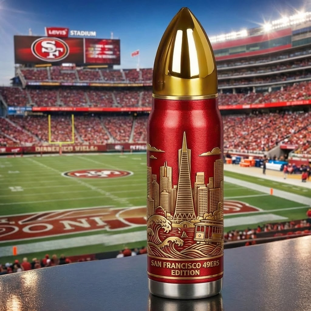 San Francisco 49ers 80th Anniversary Bullet Thermos