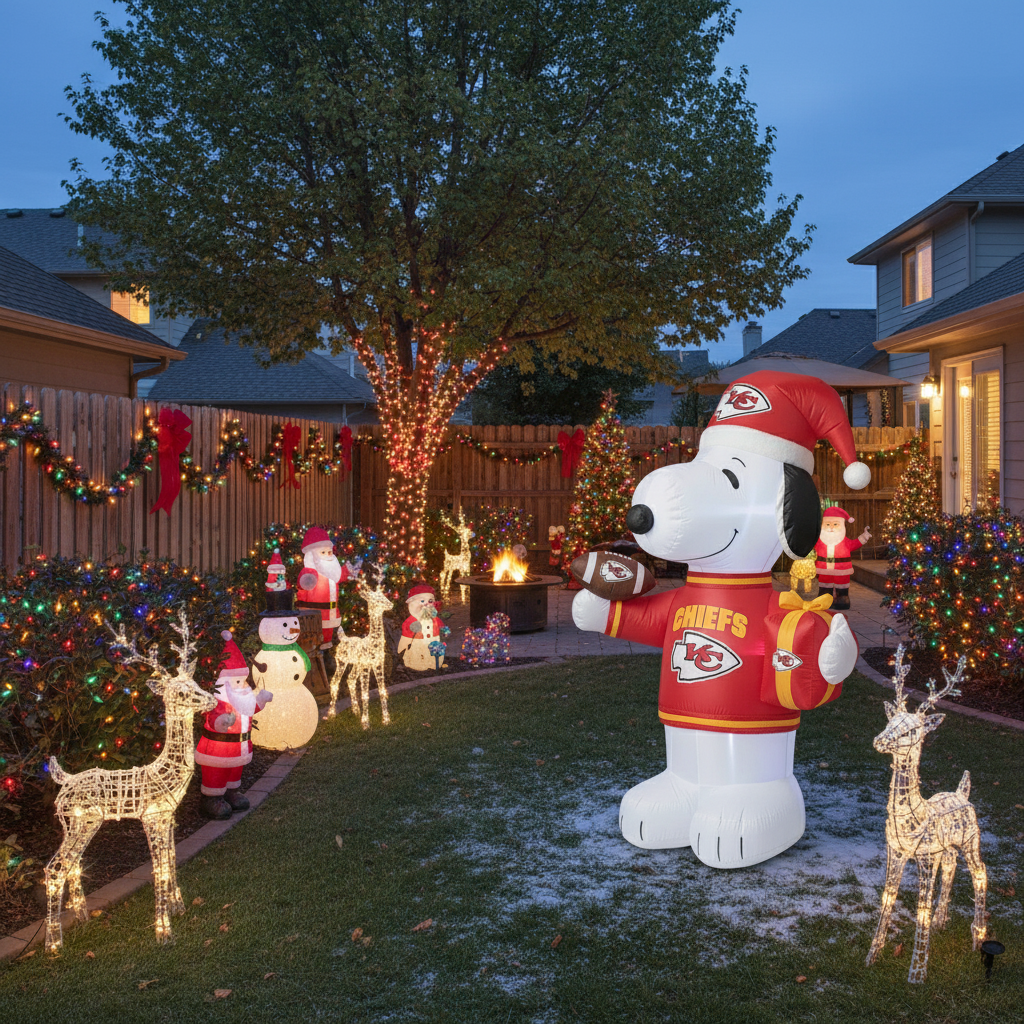 ๐ Inflatable Football Team Christmas Snoopy