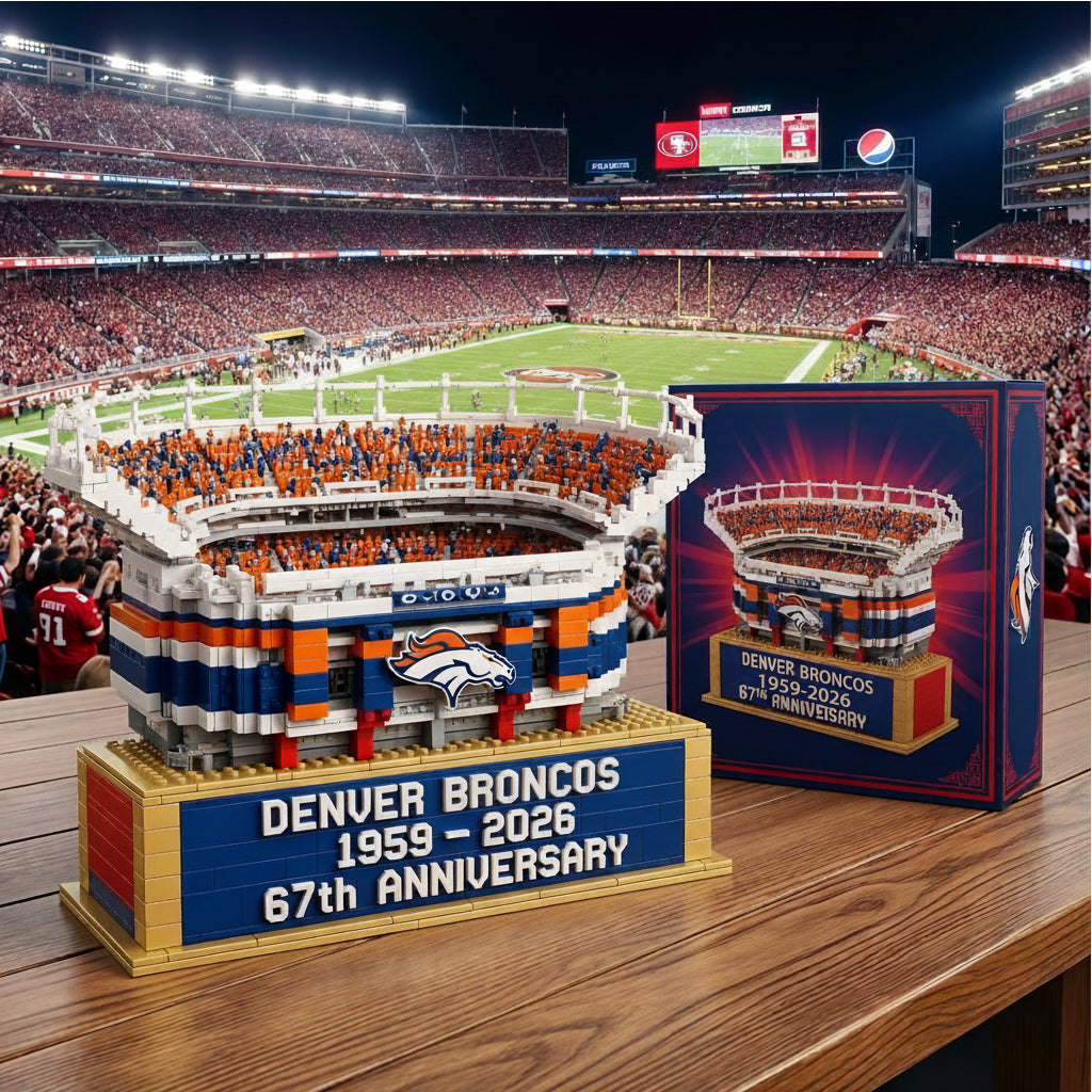 Denver Broncos 67th Anniversary Stadium Building Block Gift Set (1959–2026)