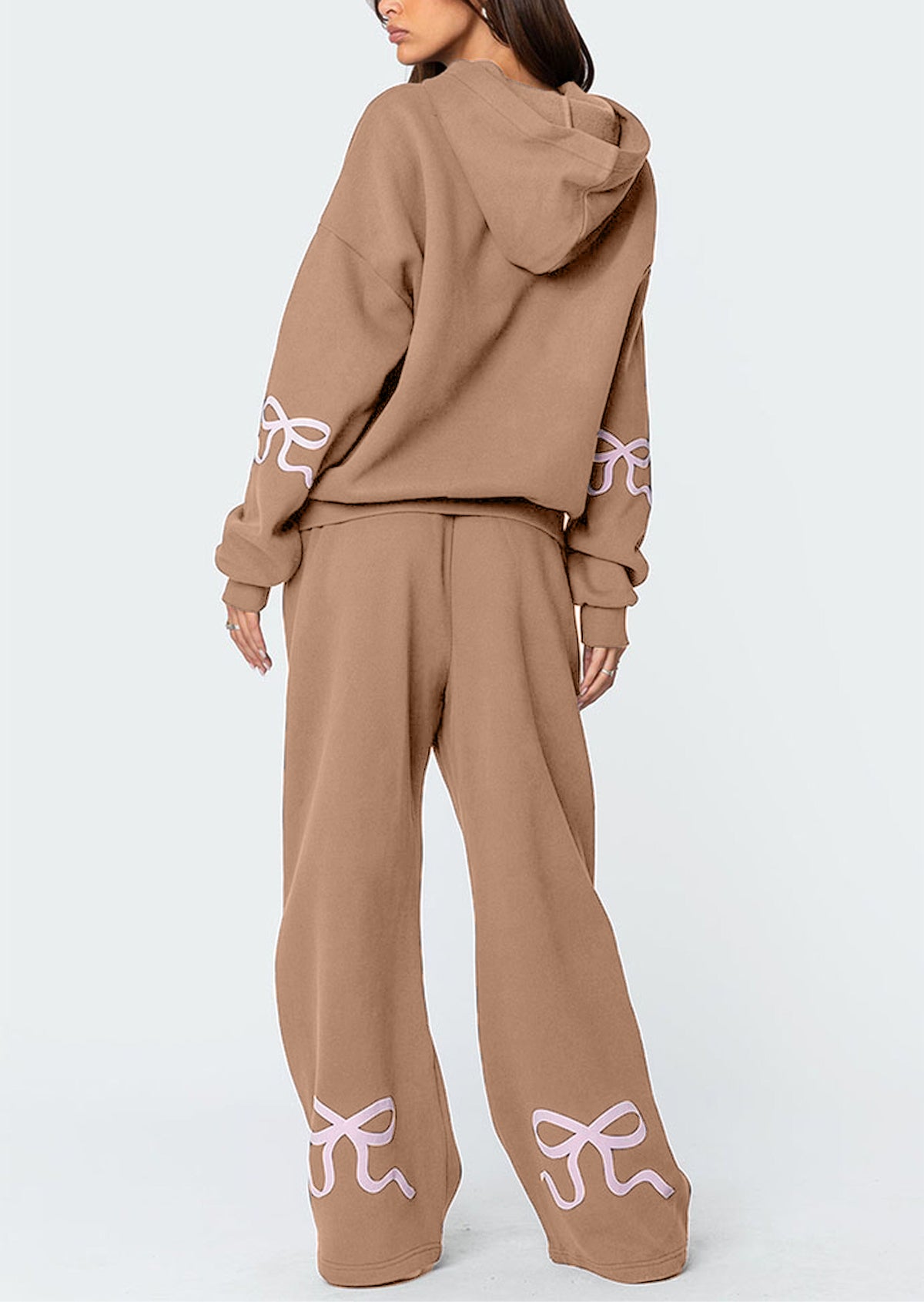 Christmas Sale 50% OFF - Women's Bow Detail Hoodie Sweat Set (Buy 2 Free Shipping)