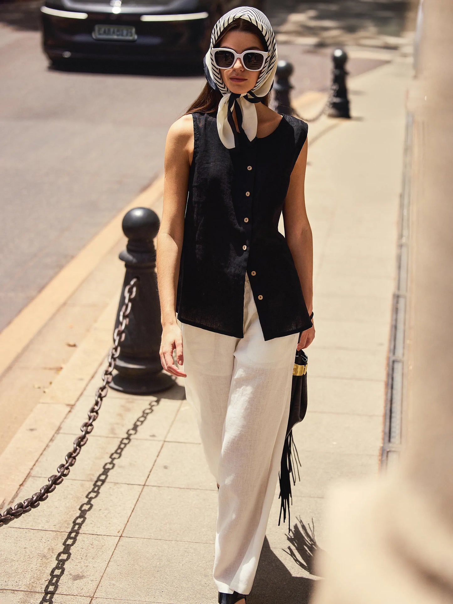 100% Linen Buttons Down Tank Top ERIN