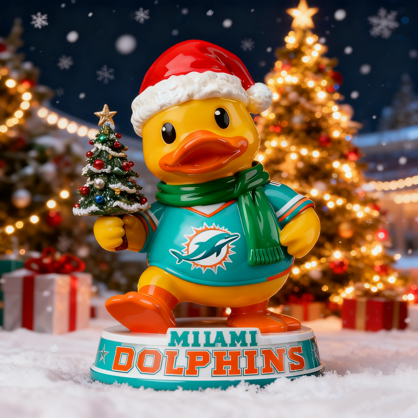 Holiday Sparkle & Cheer Christmas Duck Statue