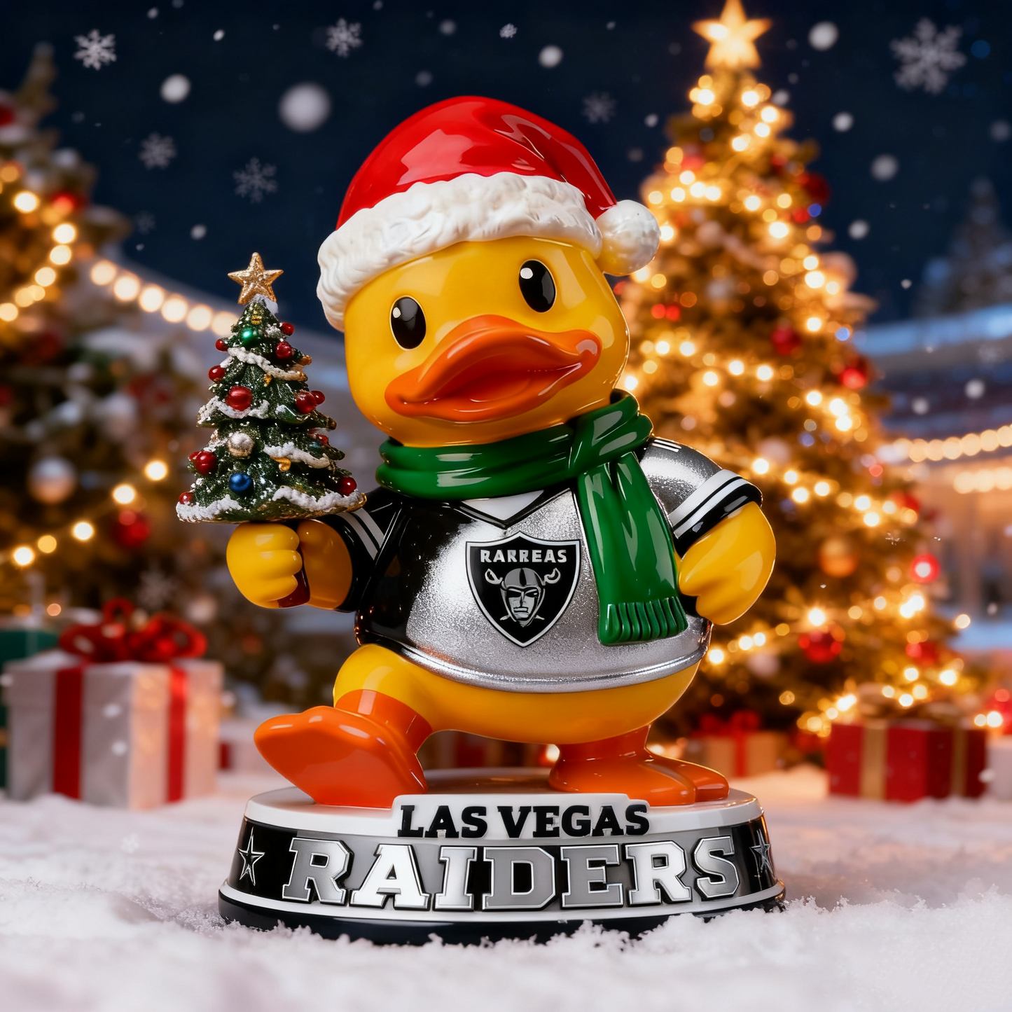Holiday Sparkle & Cheer Christmas Duck Statue