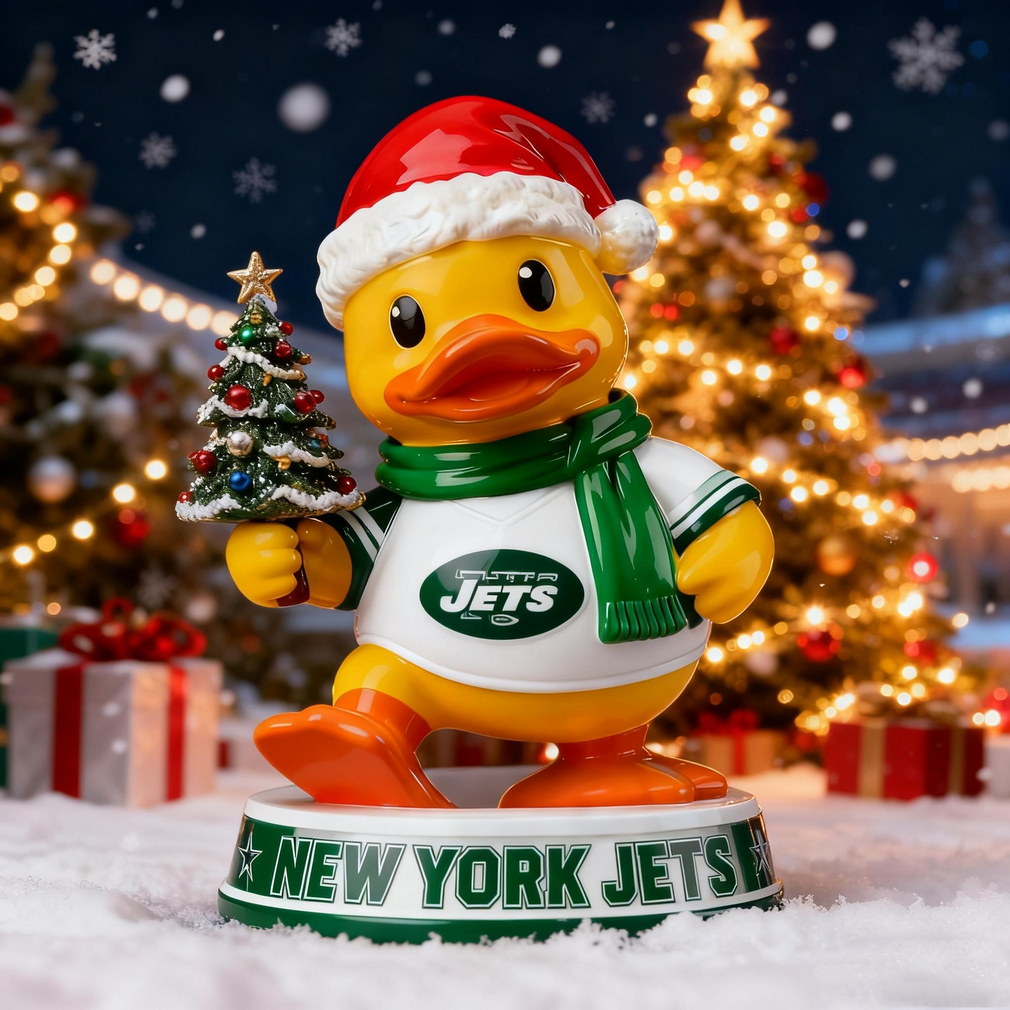 Holiday Sparkle & Cheer Christmas Duck Statue