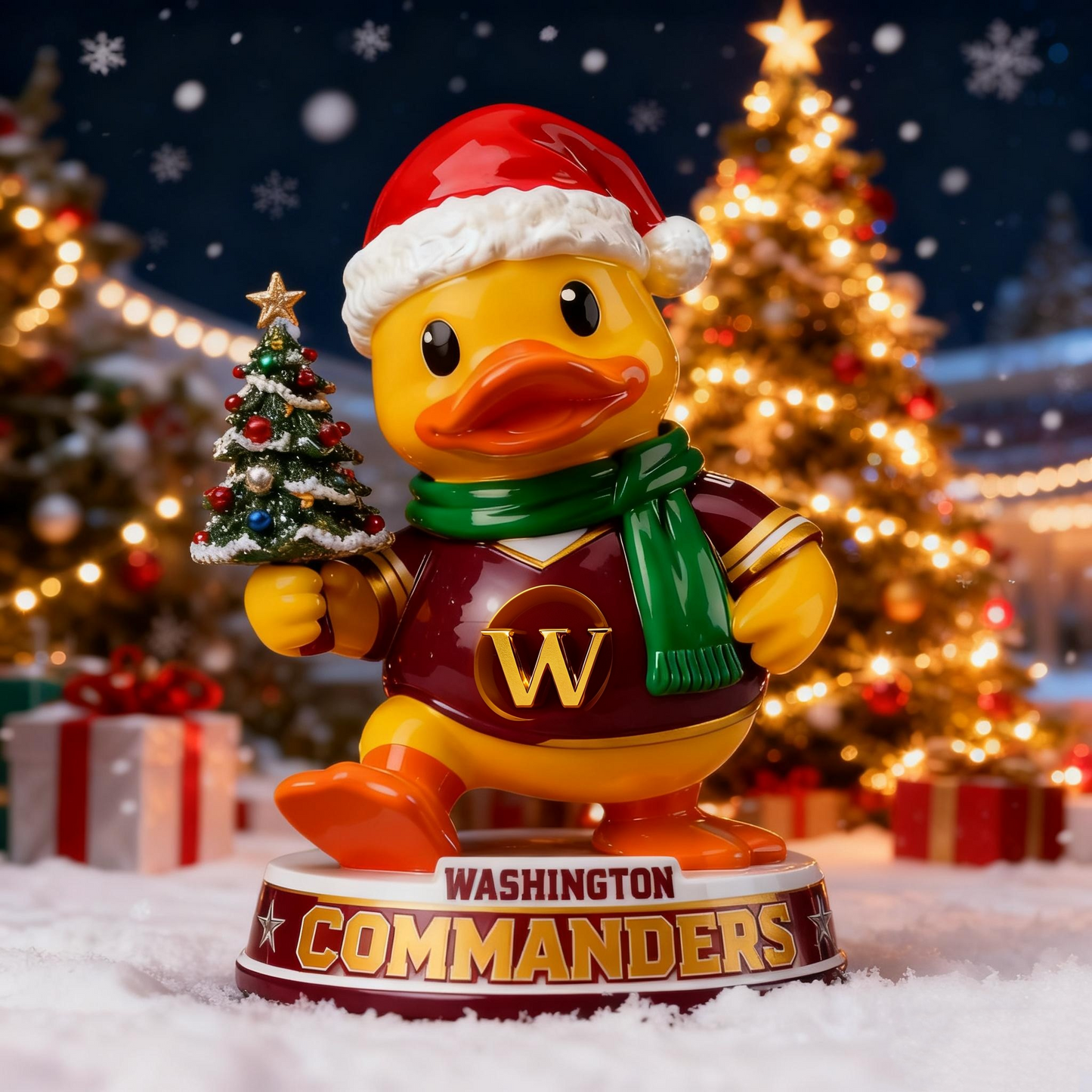 Holiday Sparkle & Cheer Christmas Duck Statue