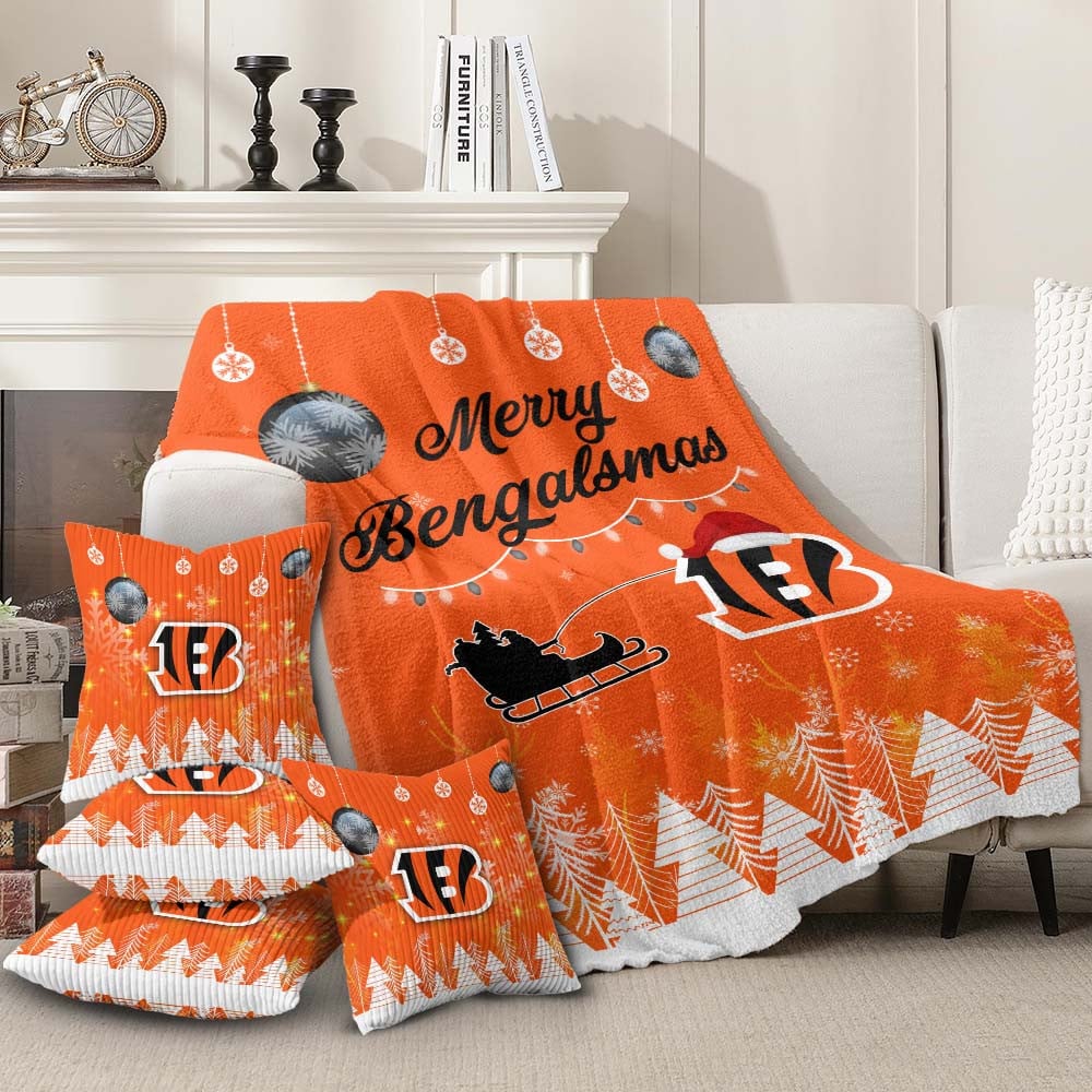 🏈 Football Team Christmas Blanket & Pillowcase Set – Cozy Up with Team Spirit! 🎄