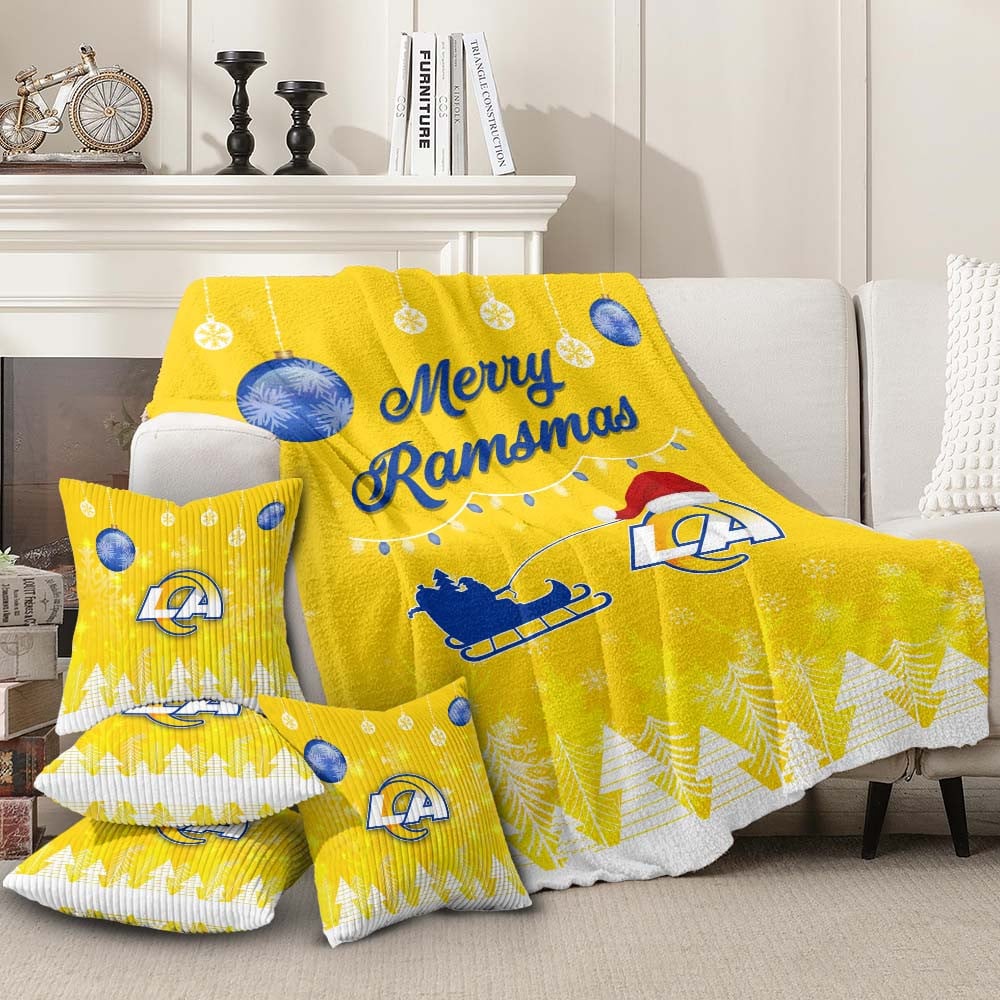 🏈 Football Team Christmas Blanket & Pillowcase Set – Cozy Up with Team Spirit! 🎄