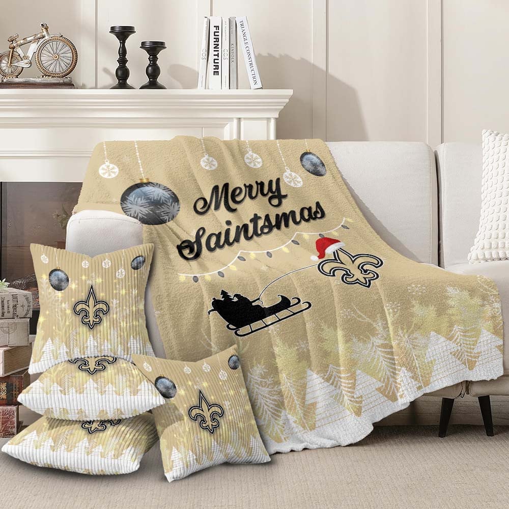 🏈 Football Team Christmas Blanket & Pillowcase Set – Cozy Up with Team Spirit! 🎄