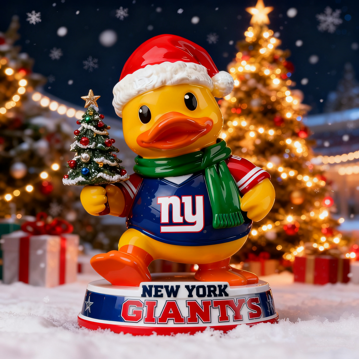 Holiday Sparkle & Cheer Christmas Duck Statue