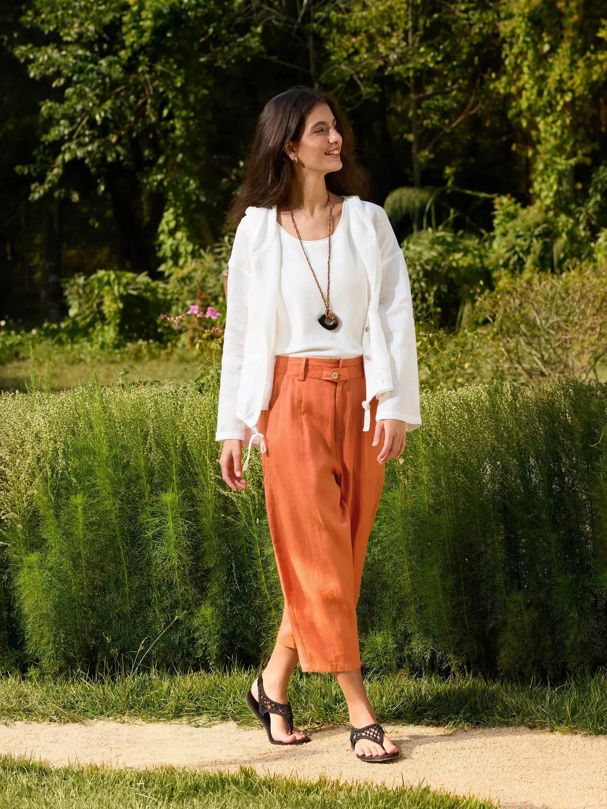 100% Linen Hooded Sunshine Jacket EMMA