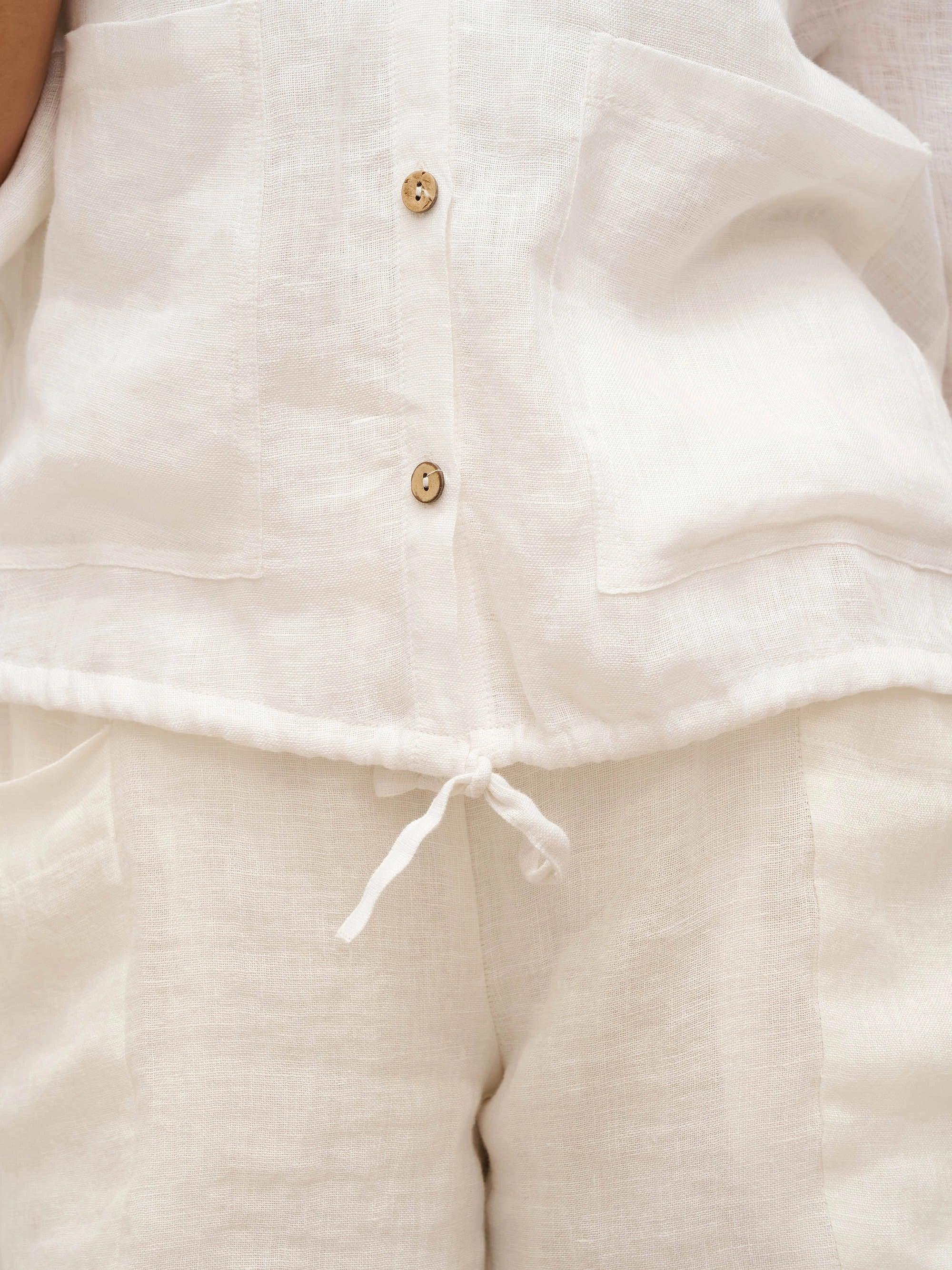 100% Linen Hooded Sunshine Jacket EMMA