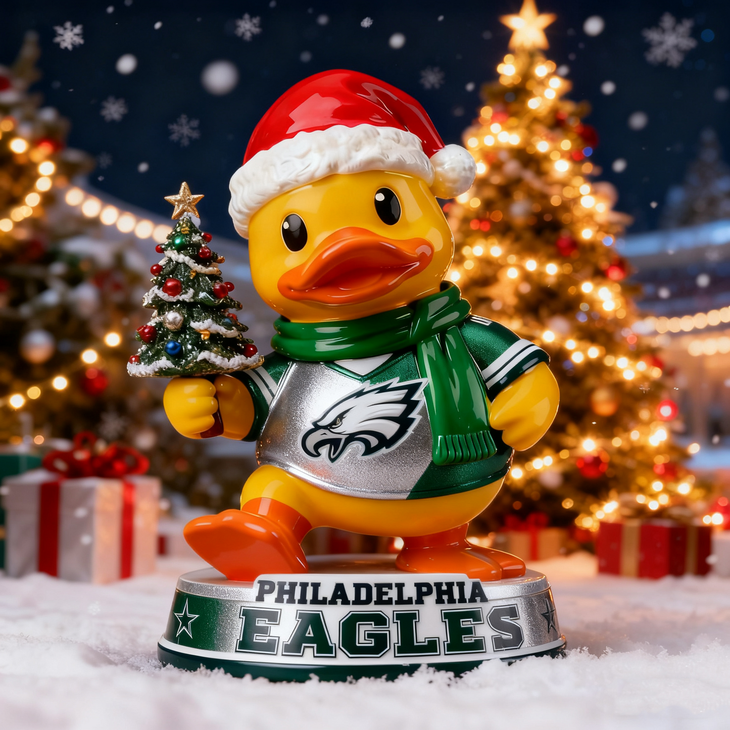 Holiday Sparkle & Cheer Christmas Duck Statue