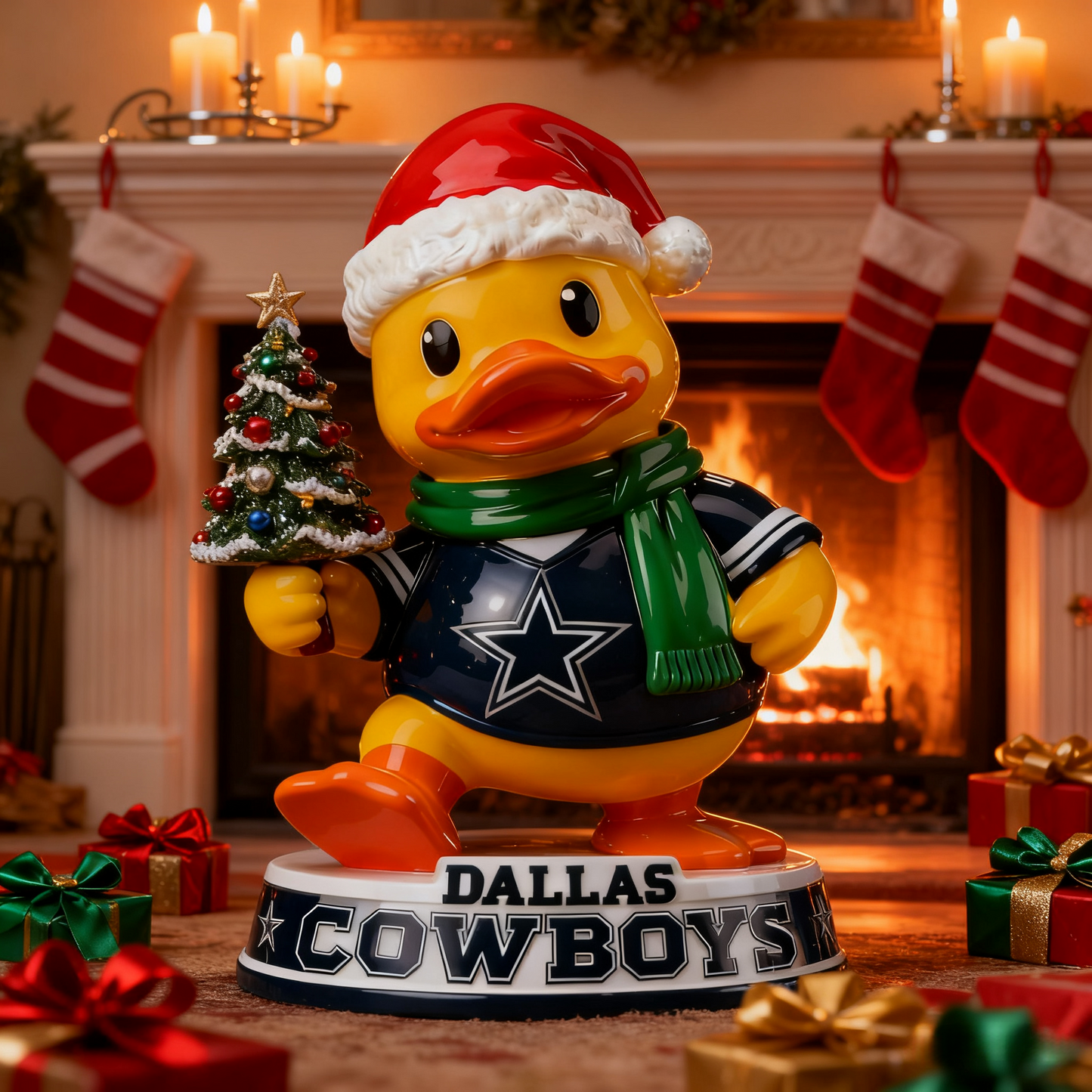 Holiday Sparkle & Cheer Christmas Duck Statue