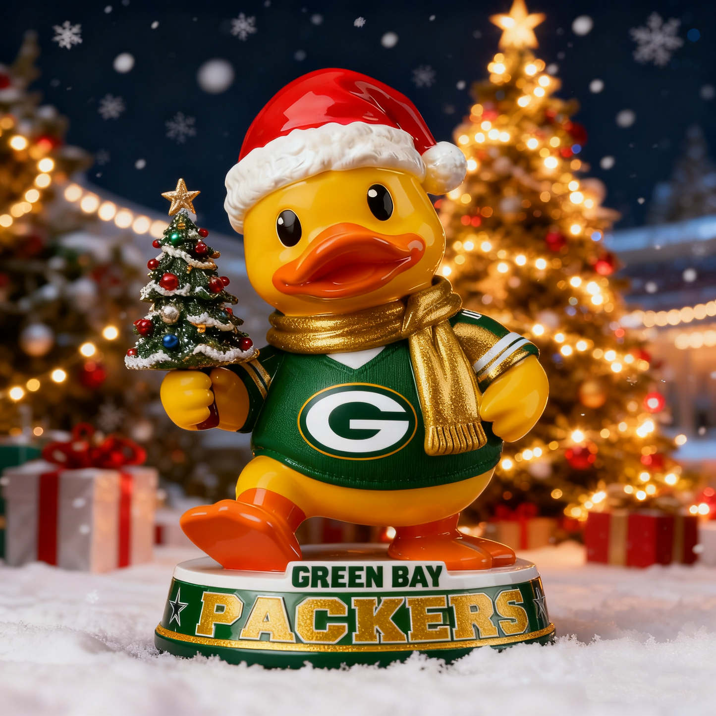 Holiday Sparkle & Cheer Christmas Duck Statue