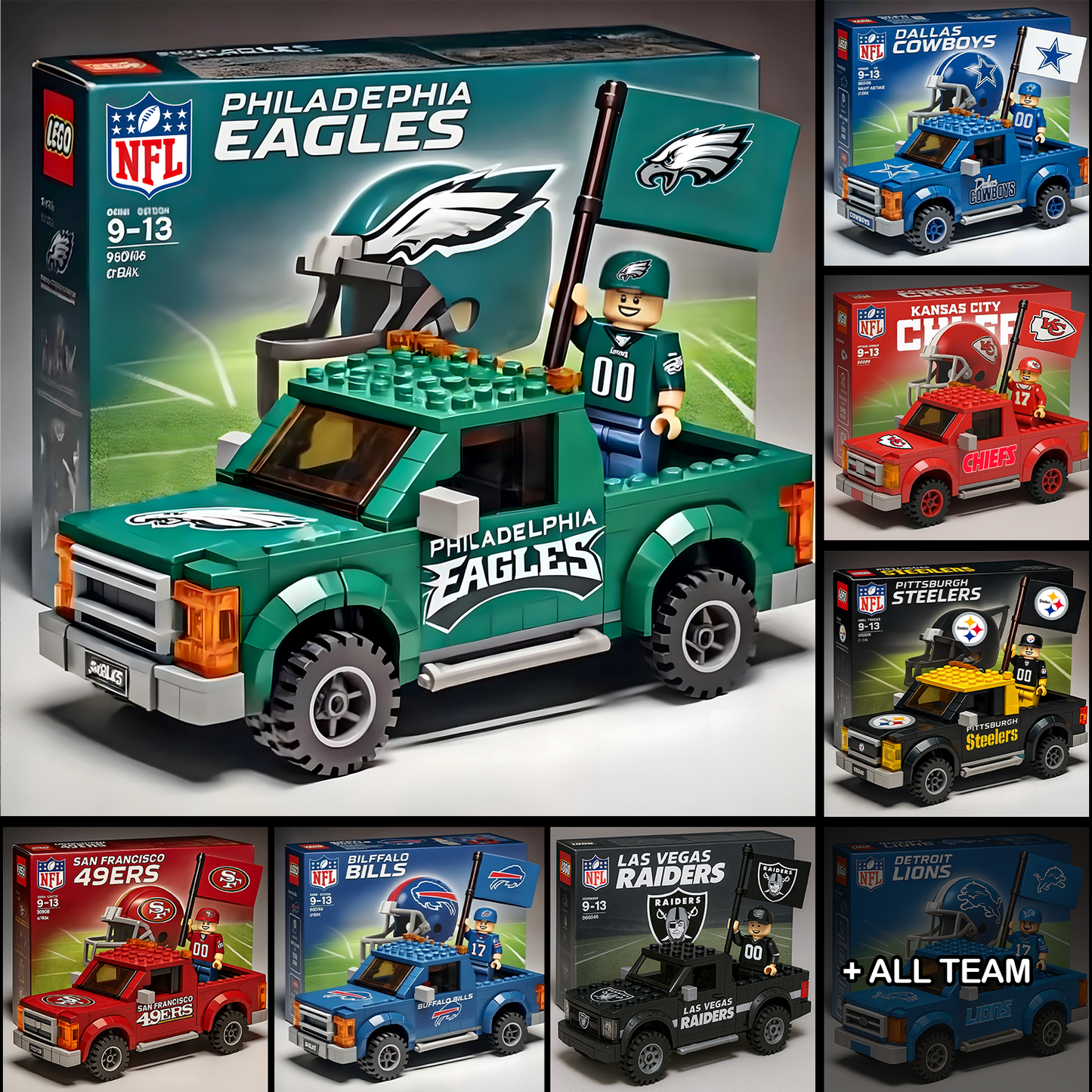 32 Teams Pickup Truck Building Blocks