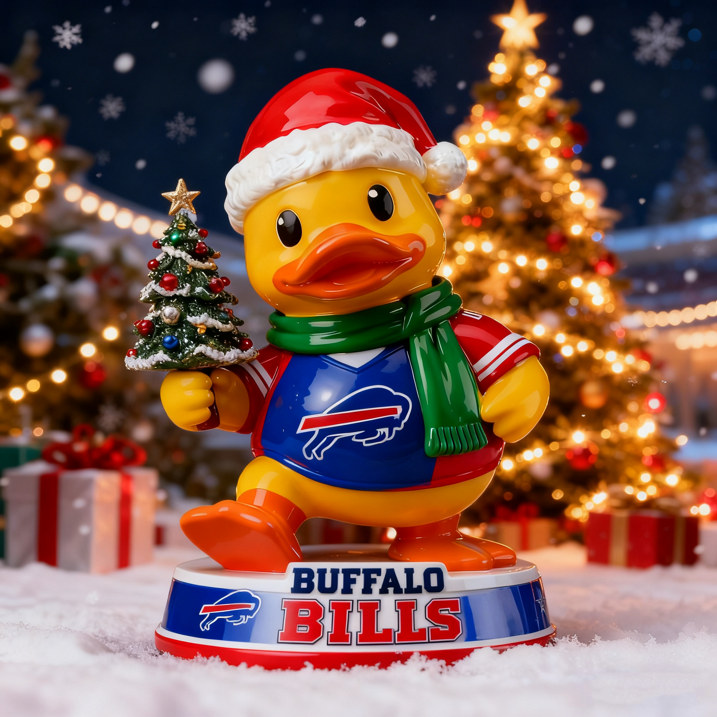 Holiday Sparkle & Cheer Christmas Duck Statue