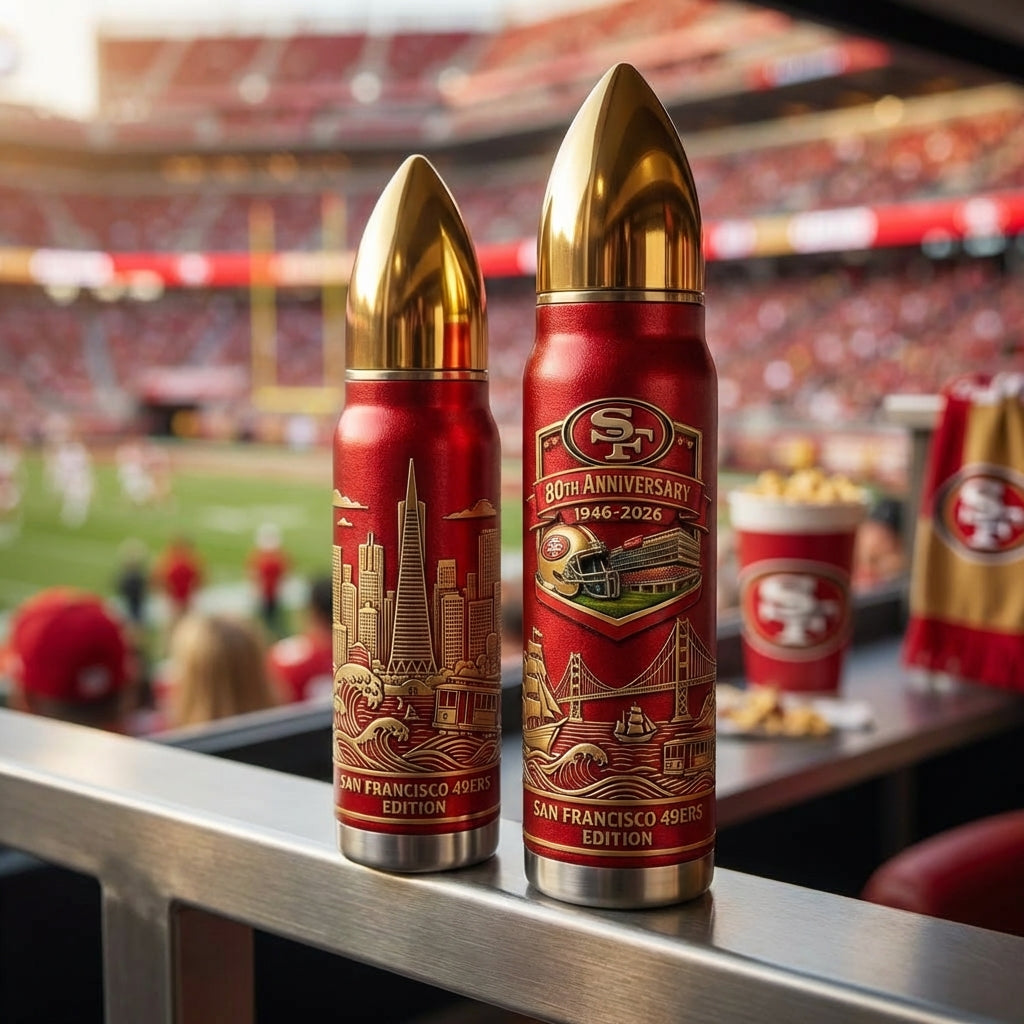 San Francisco 49ers 80th Anniversary Bullet Thermos