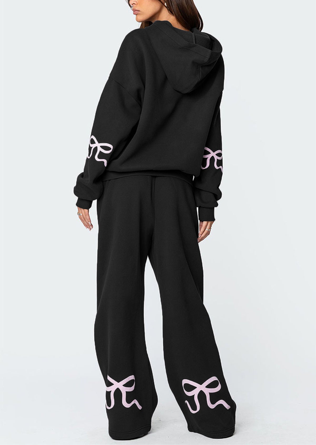 Christmas Sale 50% OFF - Women's Bow Detail Hoodie Sweat Set (Buy 2 Free Shipping)