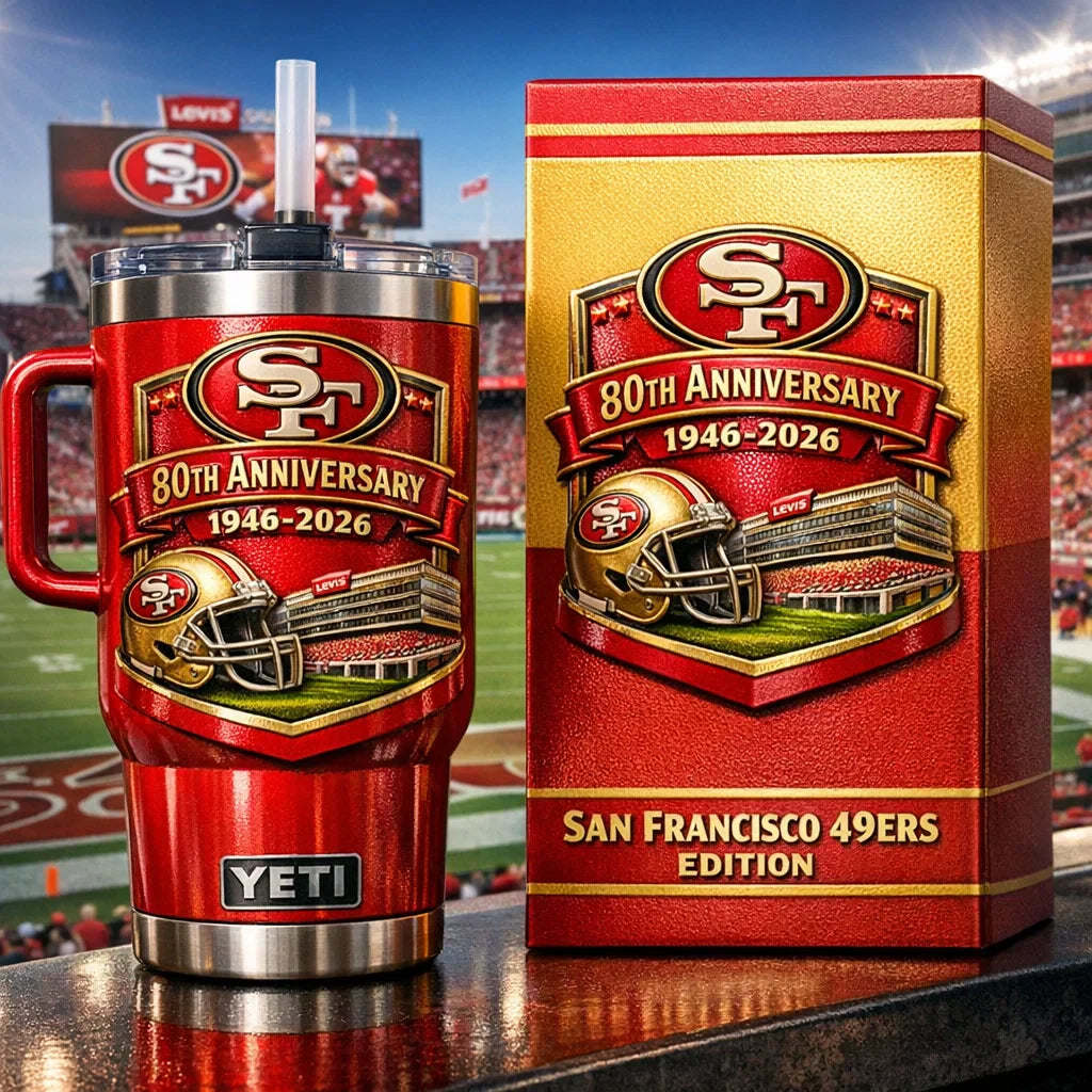 San Francisco 49ers 80th Anniversary YETI Tumbler