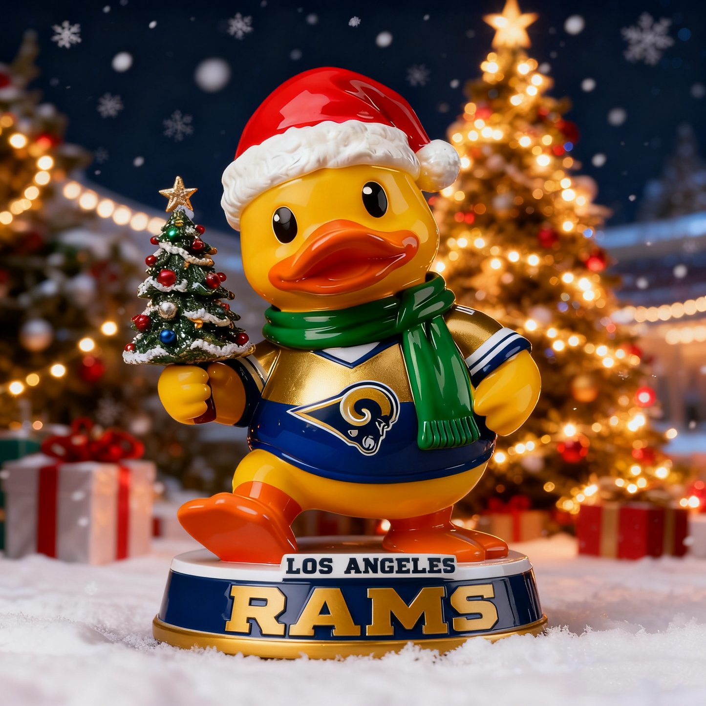 Holiday Sparkle & Cheer Christmas Duck Statue