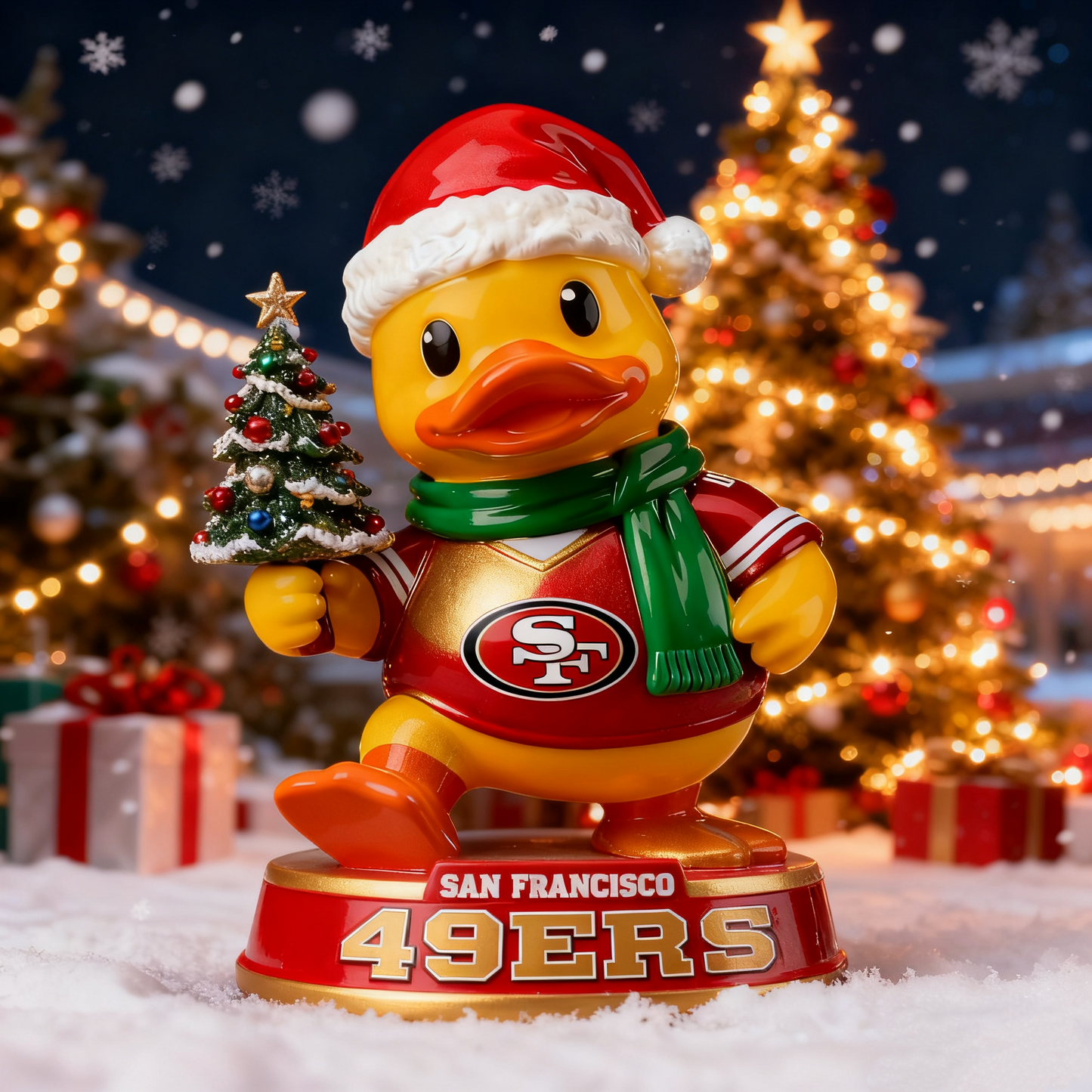 Holiday Sparkle & Cheer Christmas Duck Statue