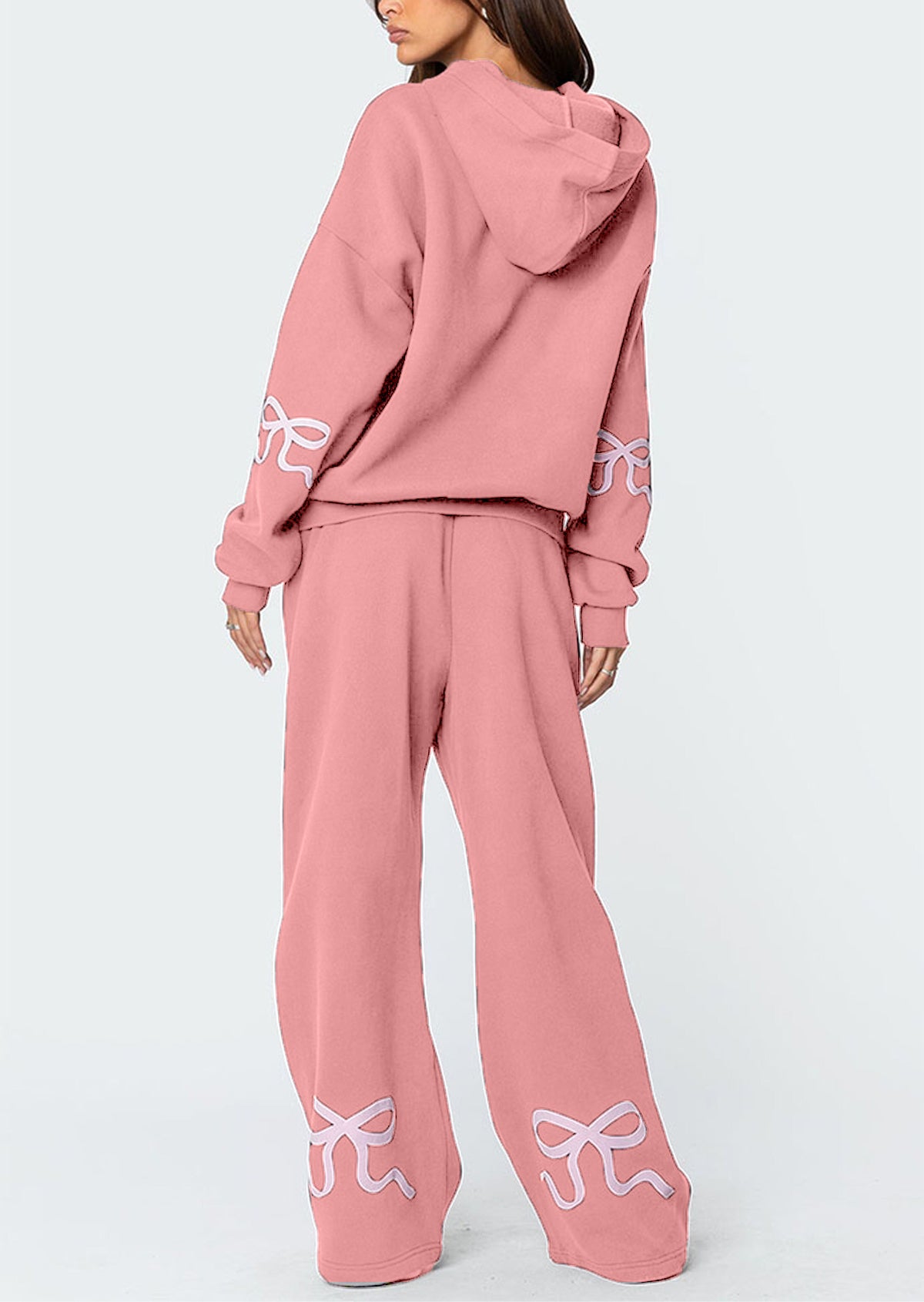 Christmas Sale 50% OFF - Women's Bow Detail Hoodie Sweat Set (Buy 2 Free Shipping)