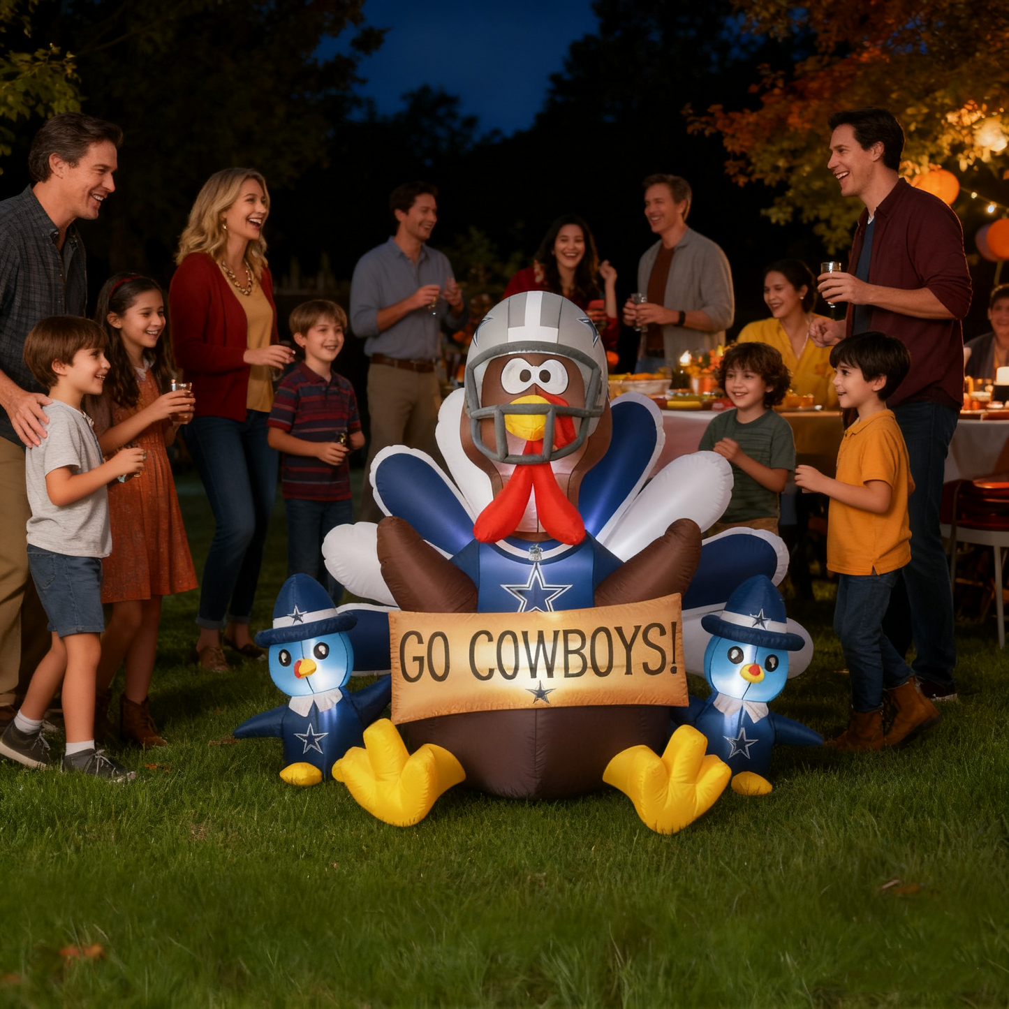 🦃 Football Team Inflatable Thanksgiving Turkey Decoration