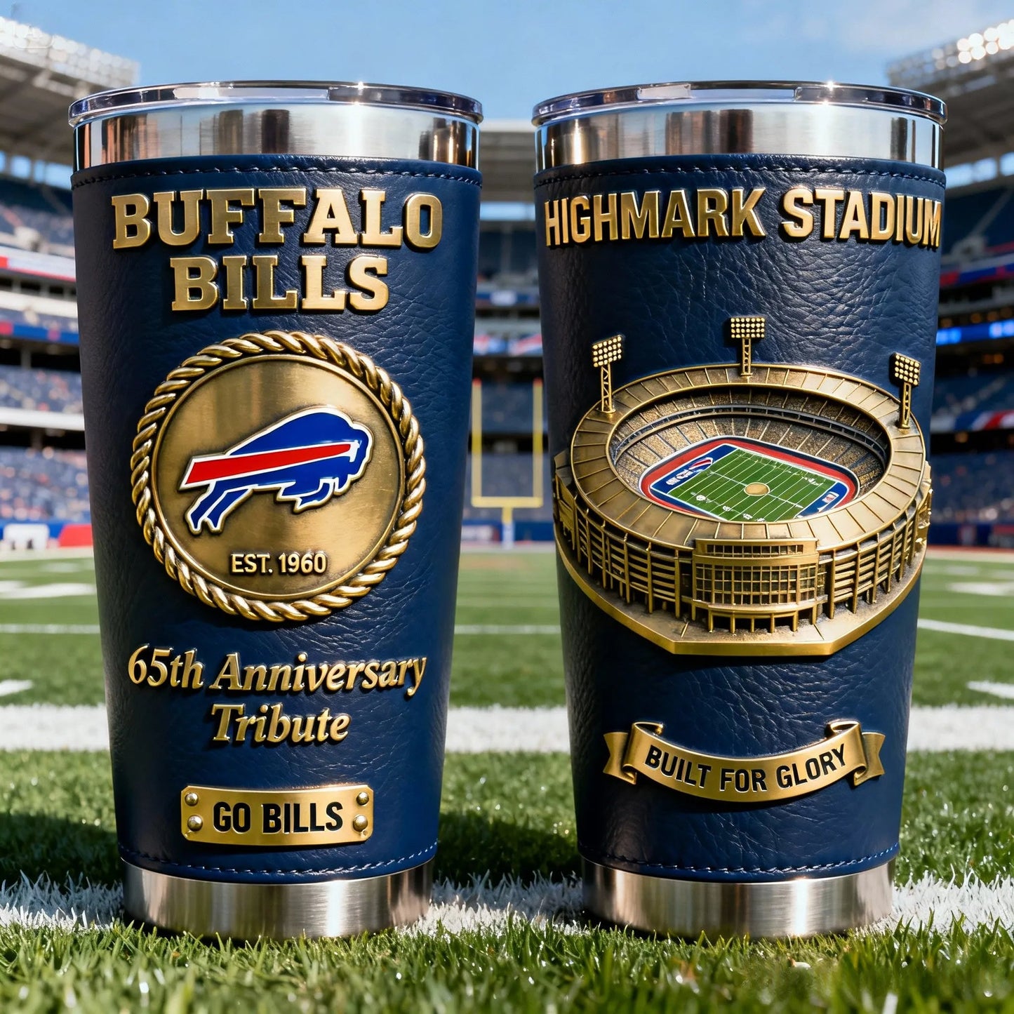 Buffalo Bills 65th Anniversary Tribute Tumbler – Highmark Stadium Edition