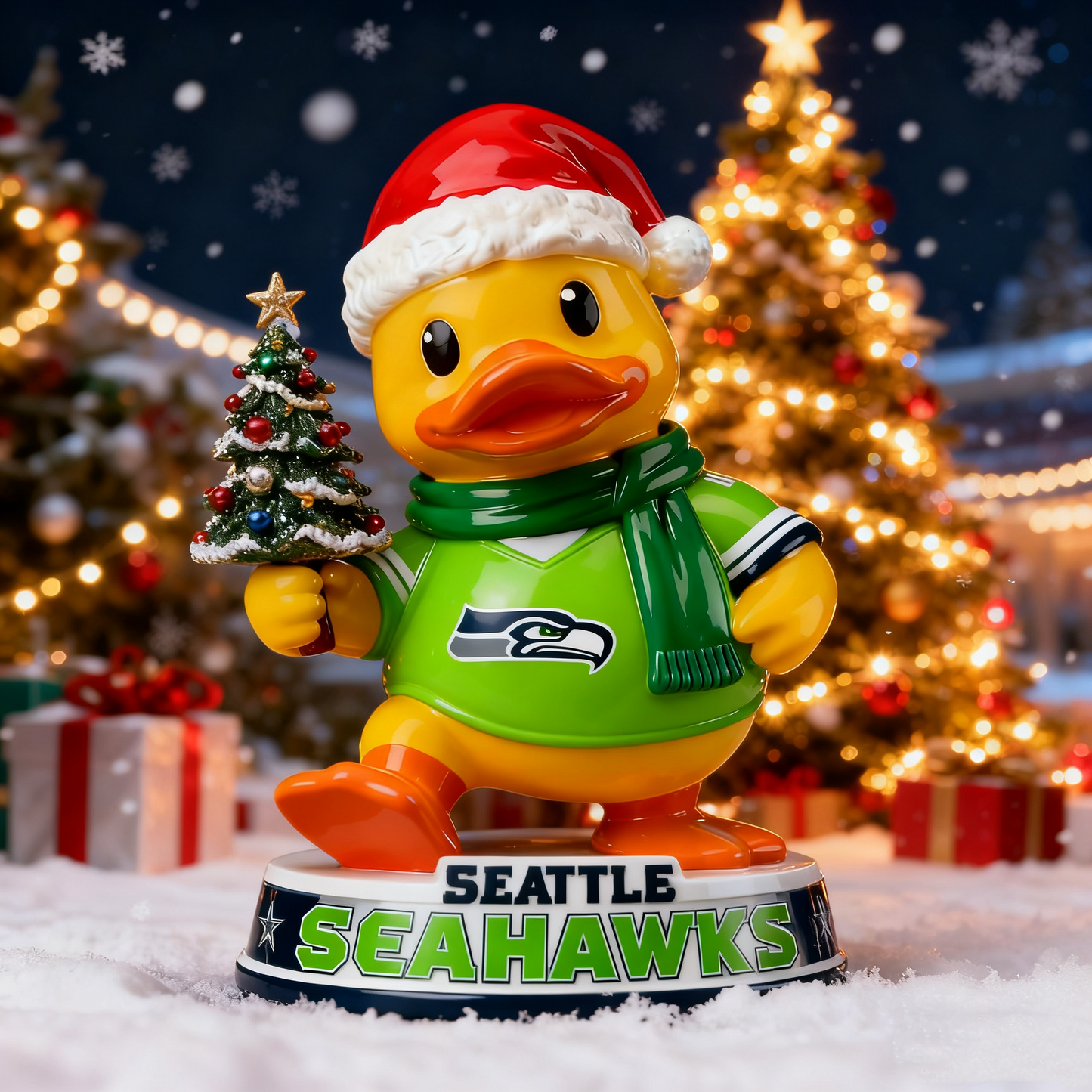 Holiday Sparkle & Cheer Christmas Duck Statue