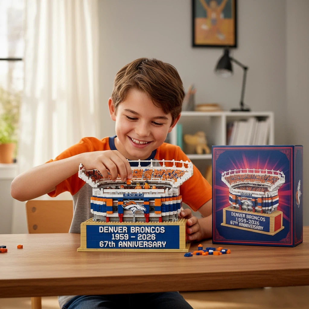 Denver Broncos 67th Anniversary Stadium Building Block Gift Set (1959–2026)