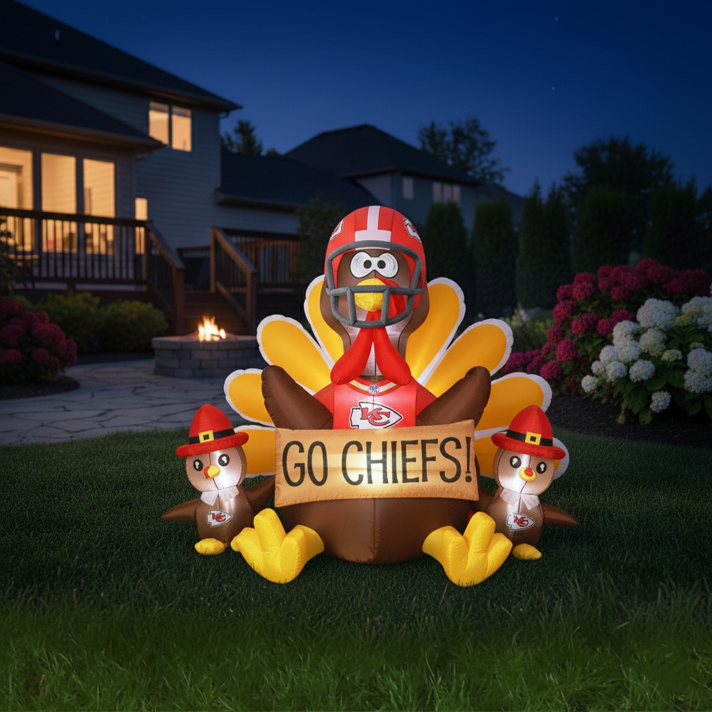🦃 Football Team Inflatable Thanksgiving Turkey Decoration