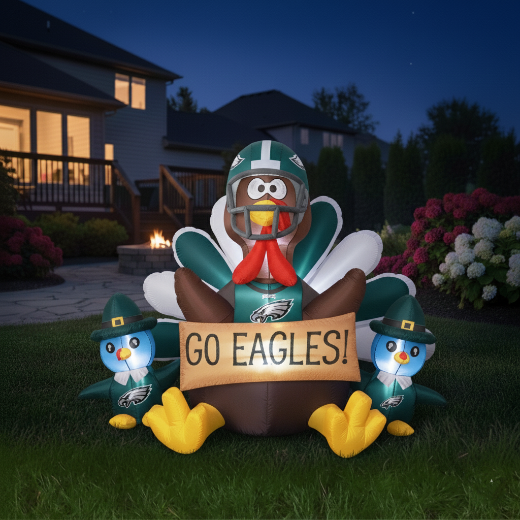 🦃 Football Team Inflatable Thanksgiving Turkey Decoration