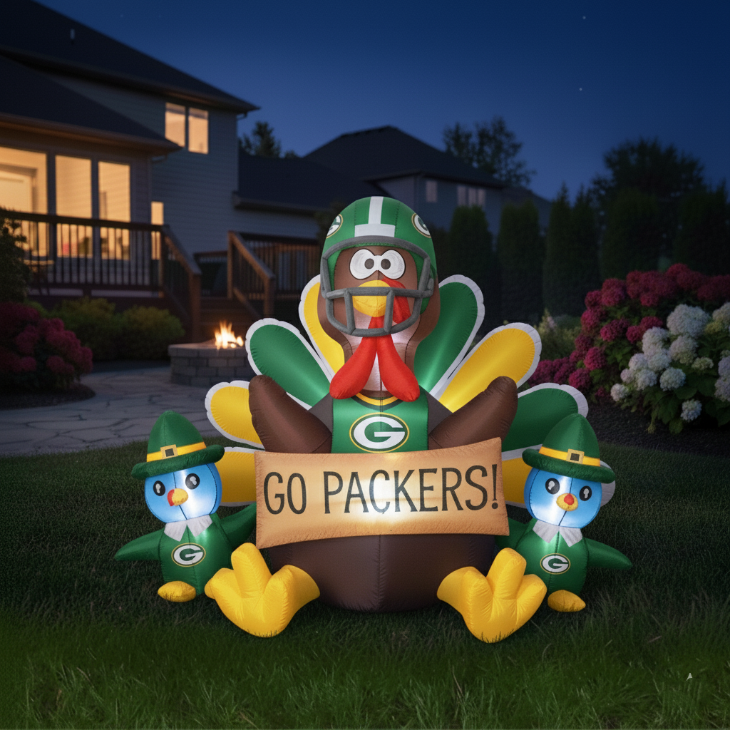 🦃 Football Team Inflatable Thanksgiving Turkey Decoration