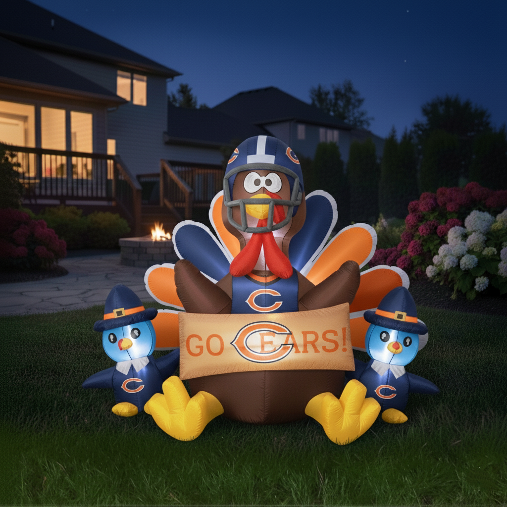 🦃 Football Team Inflatable Thanksgiving Turkey Decoration