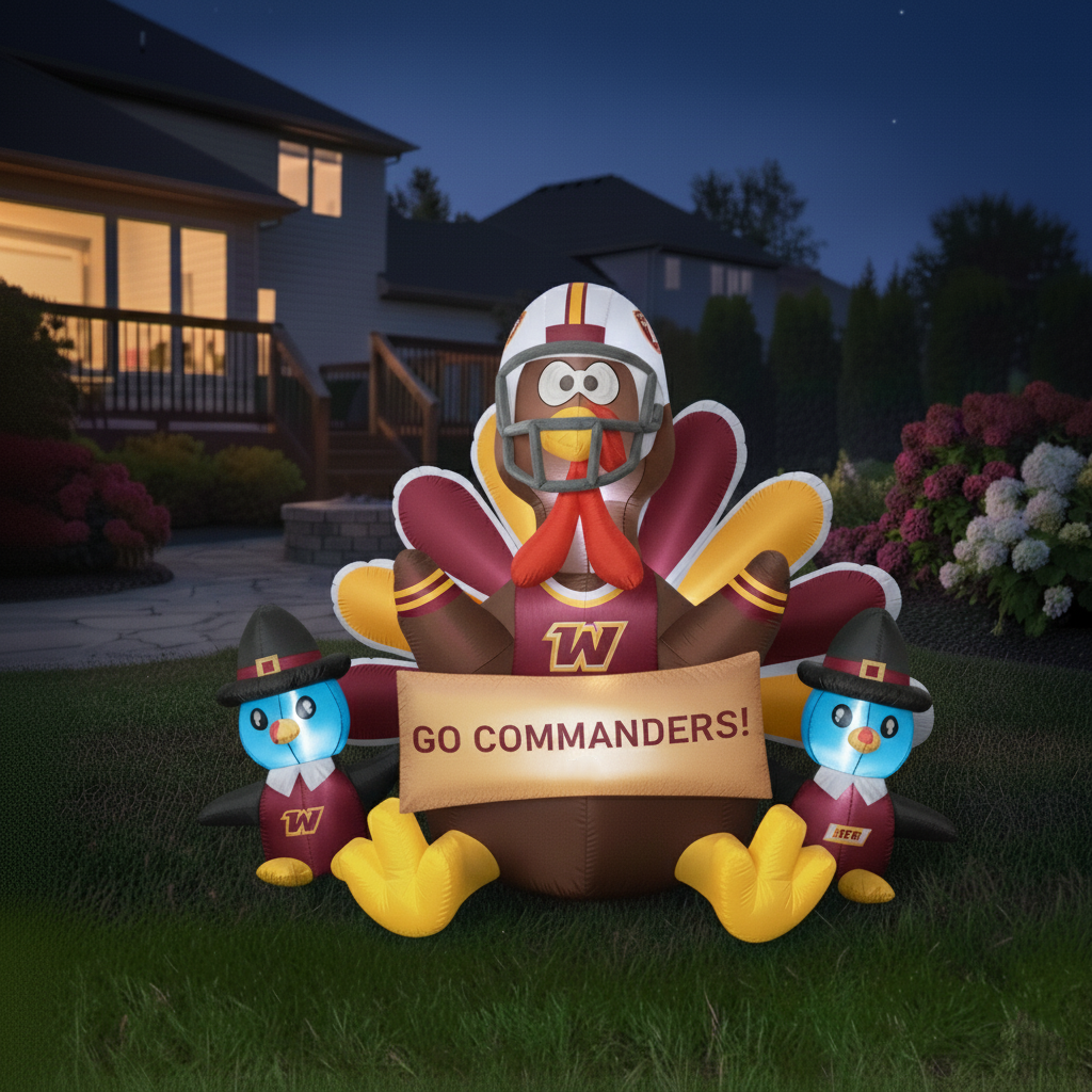 🦃 Football Team Inflatable Thanksgiving Turkey Decoration