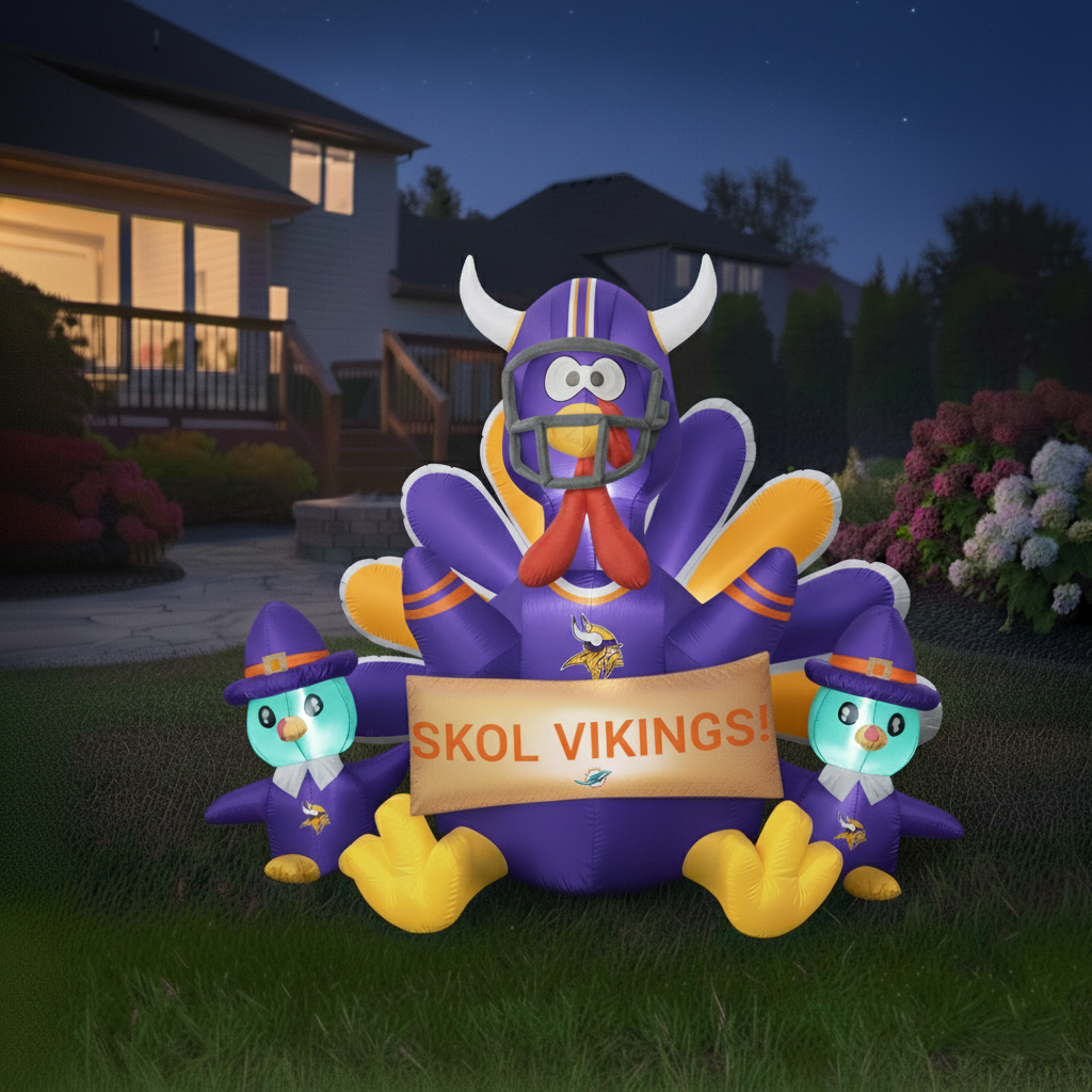 🦃 Football Team Inflatable Thanksgiving Turkey Decoration