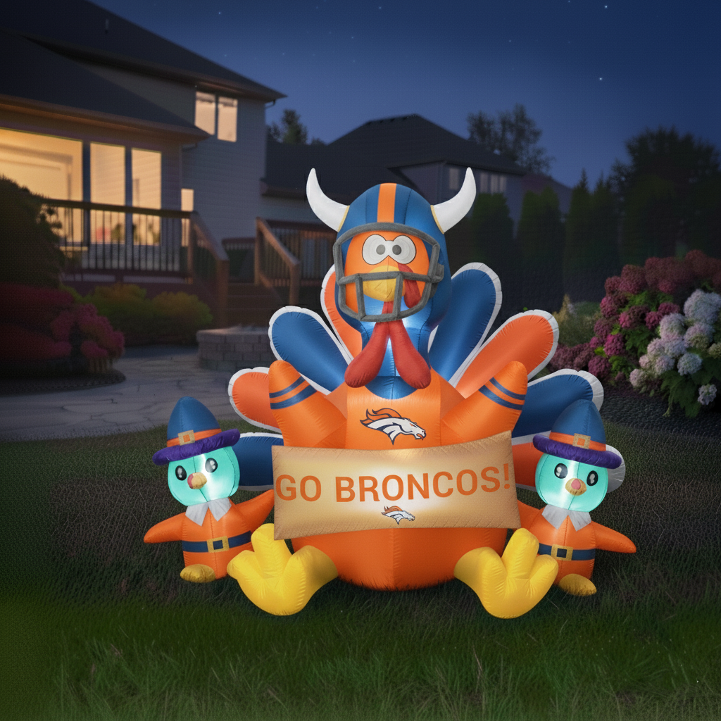 🦃 Football Team Inflatable Thanksgiving Turkey Decoration