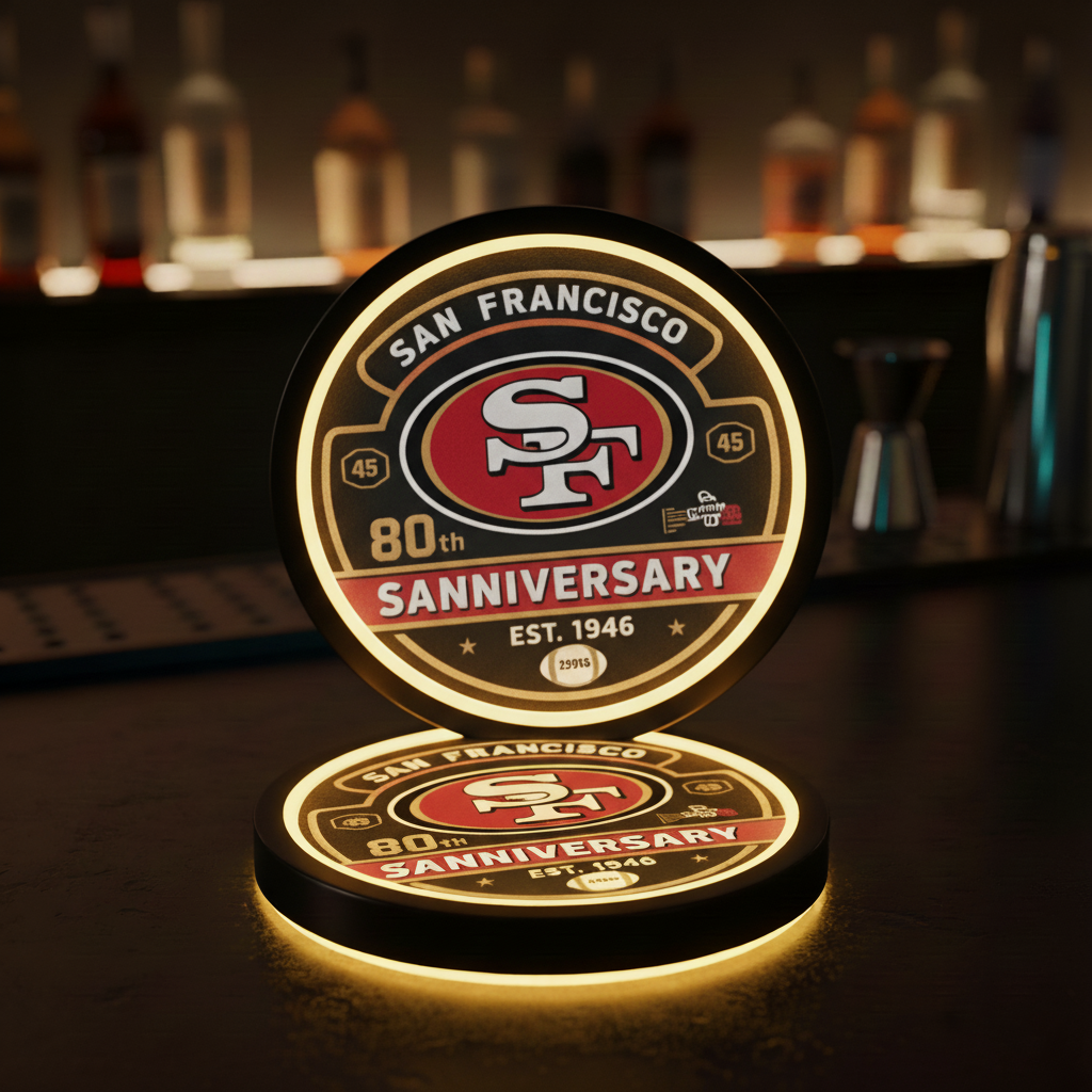 San Francisco 49ers 80th Anniversary LED Light-Up Coaster