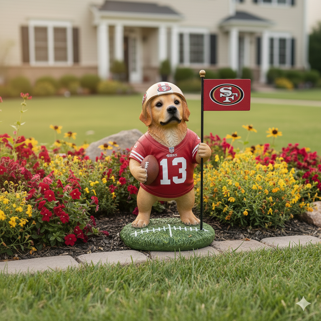 San Francisco 49ers Dog Garden Statues – Team Spirit Yard Decor